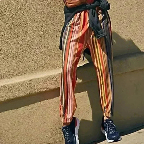 Free People Movement Side Step Harem Pants IN Tiger Lily Combo  Size: Medium - Picture 1 of 2